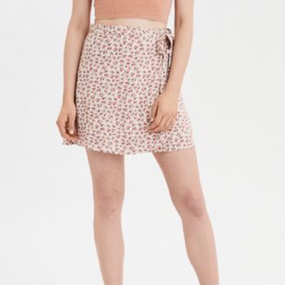 AE high waisted tie wrap mini skirt